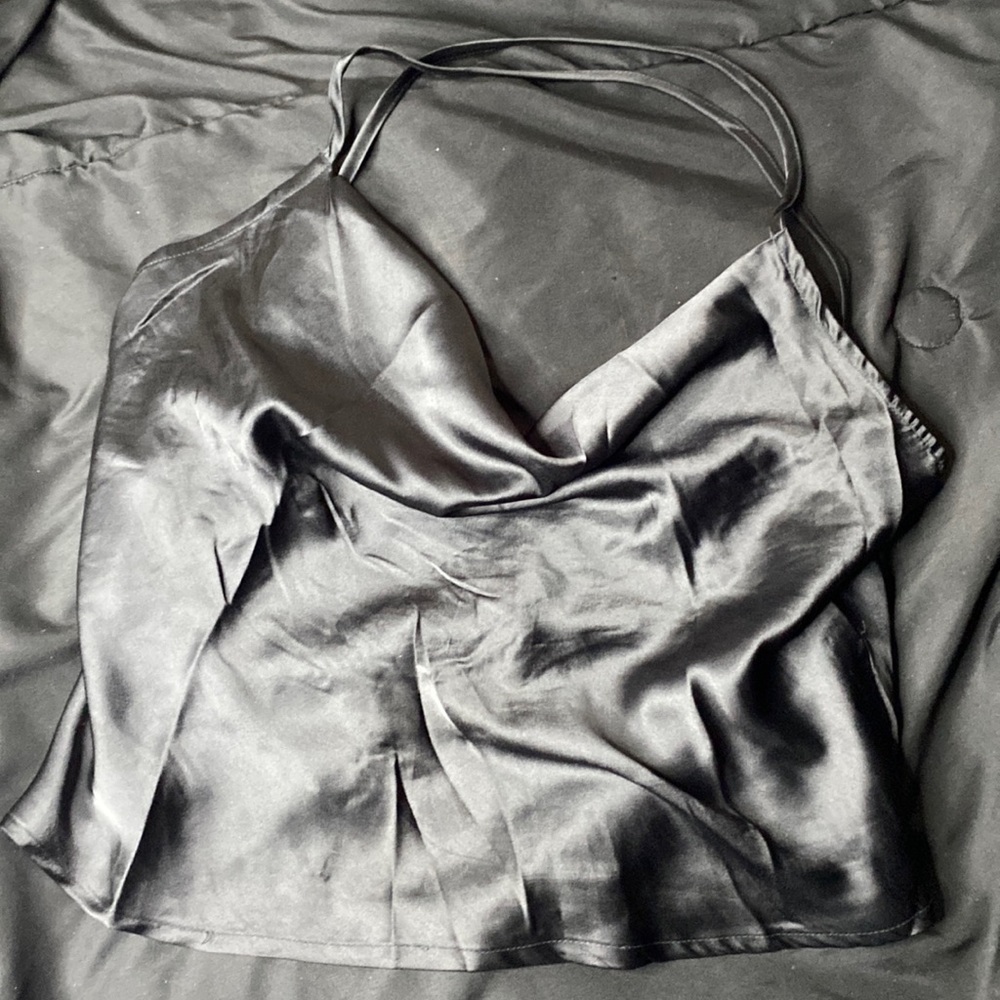Black silk top